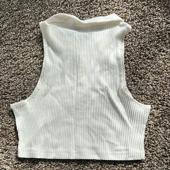 Motel Rocks White Ribbed Crop Top - Picture 2 of 2